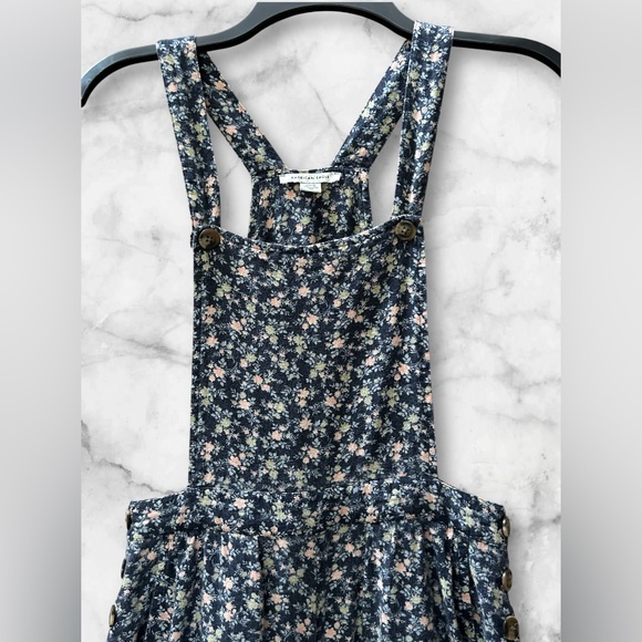 American Eagle Outfitters Soft Floral Bib Overalls Jumper Jumpsuit Romper Size S - Picture 6 of 14
